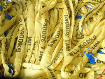 ซื้อ Yellow 3T โพลีเอสเตอร์ยกสลิง Crane Lifting Straps สำหรับสินค้า / Crane online manufacture