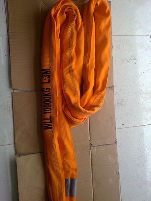 ซื้อ หนักงานไม่มีสิ้นสุดกลม Sling โพลิเอสเตอร์ WLL 10T EN1492-2 นุ่มส้ม online manufacture