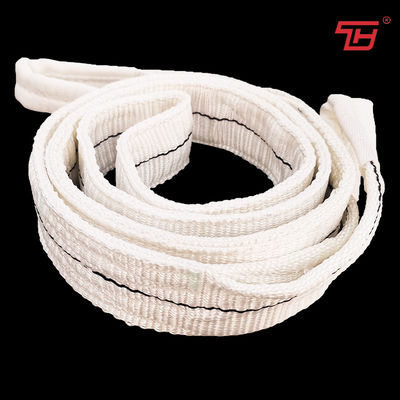 ซื้อ Double Ply 1T สีขาว โพลีเอสเตอร์ Flat Webbing Sling สําหรับโรงงานเหล็กดัดเหล็ก online manufacture