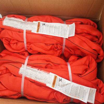ซื้อ OEM Heavy Duty โพลีเอสเตอร์ สลิงกลมไม่สิ้นสุด สีแดง สูง 7 ตัน online manufacture