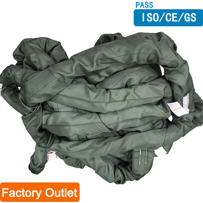 ซื้อ Heavy Duty Olive Polyester Round Sling Jacket สิ่งทอลายทแยงสานก่อสร้างแนวตั้ง 68000 LBS online manufacture